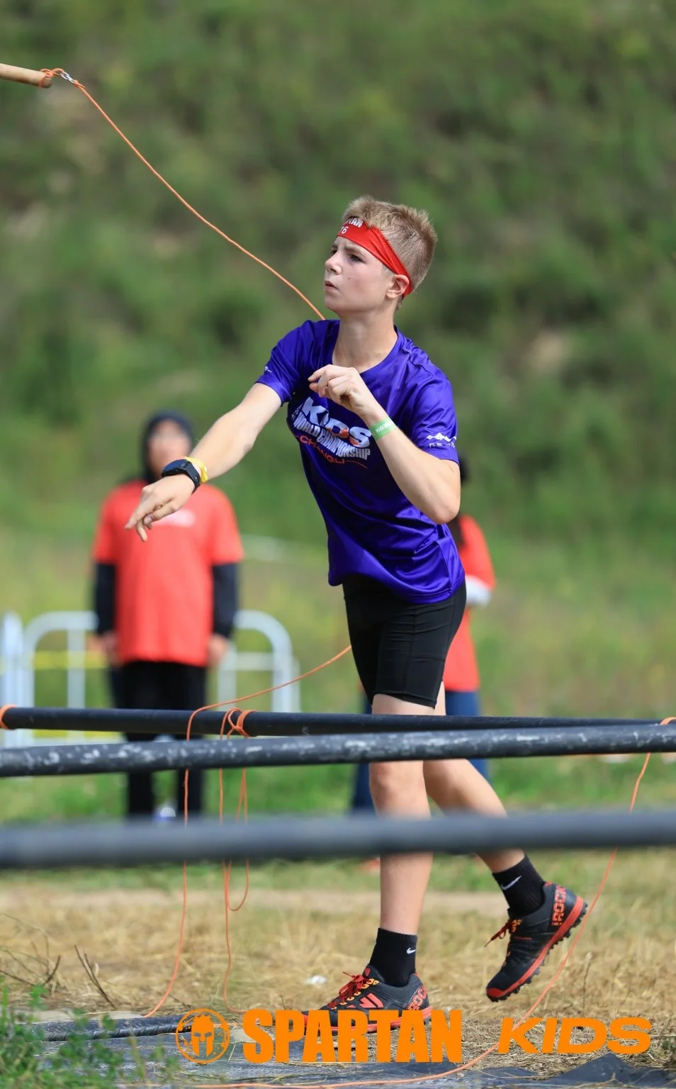 Harry during a spear throw